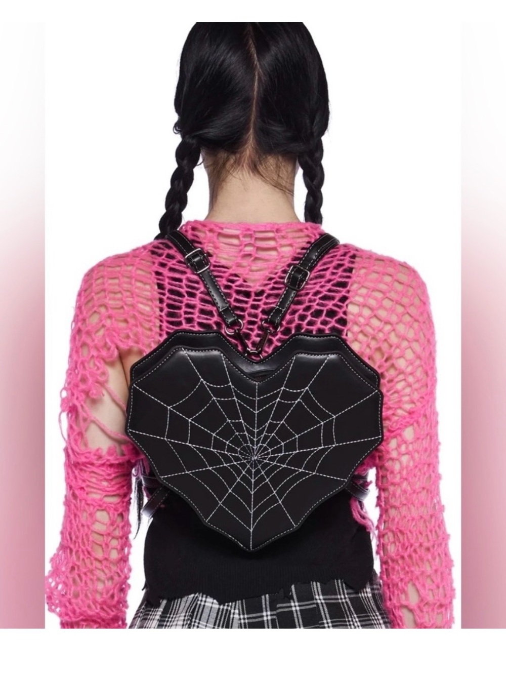 NWOT Viral Mad Engine / Fine by Me Spiderweb Heart Convertible Bag